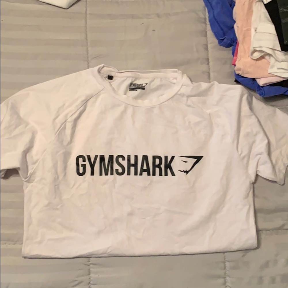 White gym shark shirt